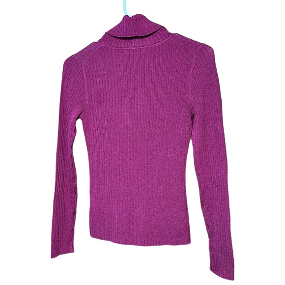 Babaton by Aritzia Compel Turtleneck Fuchsia Women’s Size Medium Ribbed Top - Picture 4 of 9